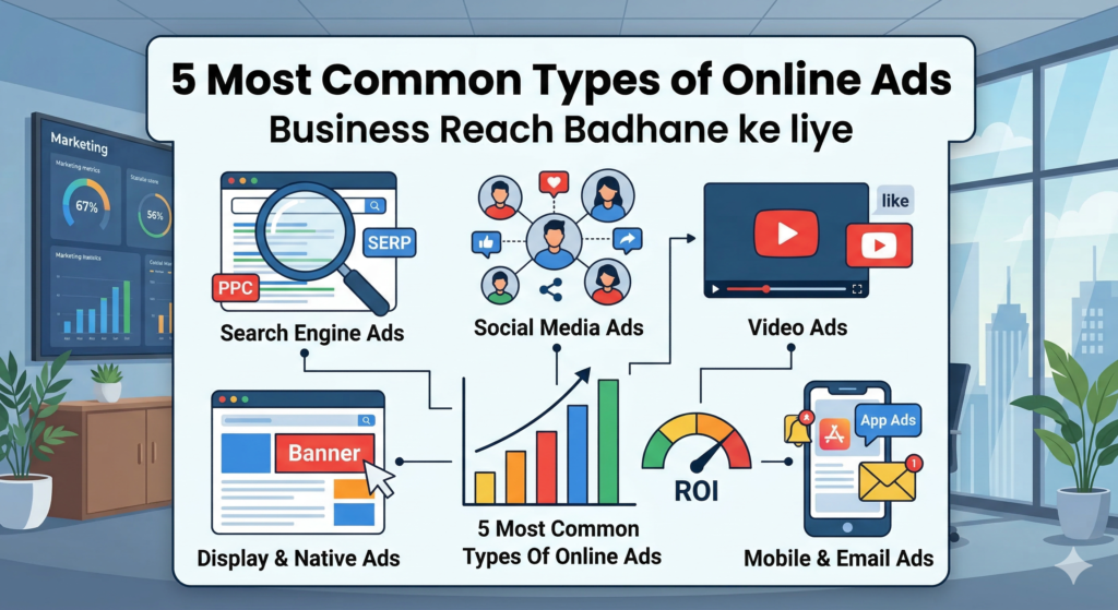 Business Reach बढ़ाने के लिए 5 Most Common Online Ads